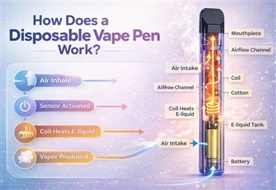एक डिस्पोजेबल vape पेन कैसे काम करता है?